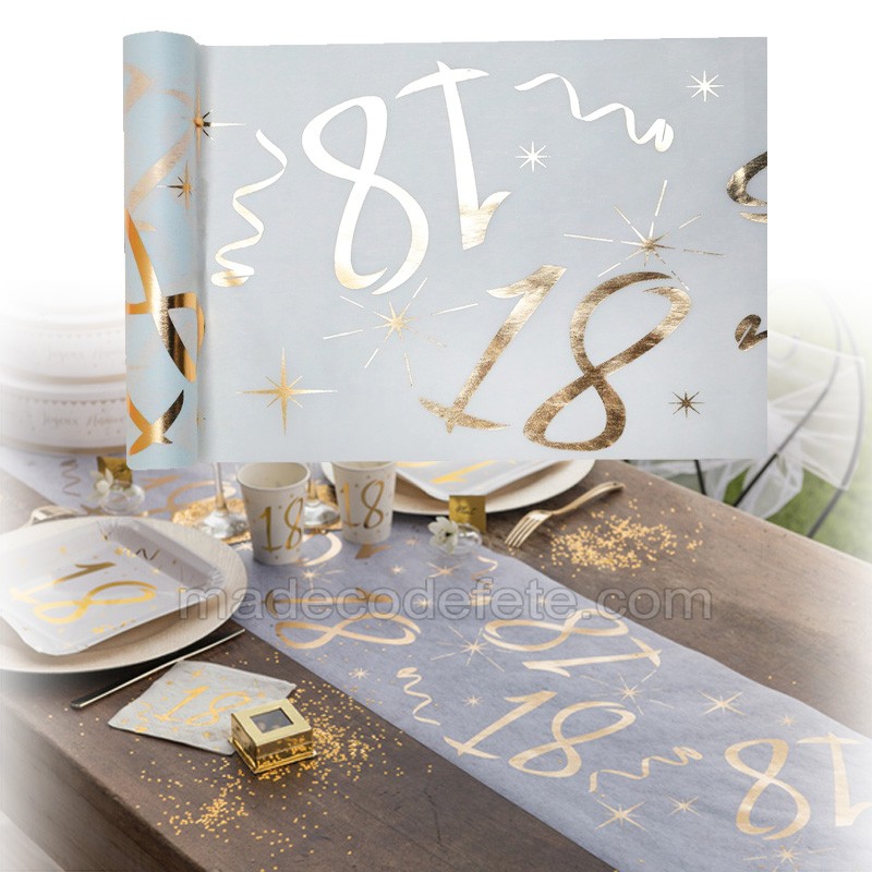Chemin De Table Or Anniversaire 18 Ans