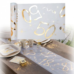 Chemin De Table Anniversaire 50 Ans Noir Et Or
