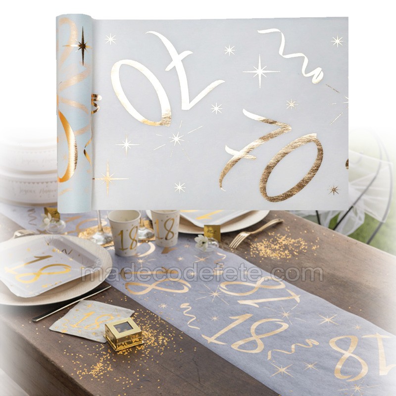 Chemin De Table Or Anniversaire 70 Ans