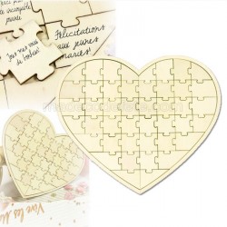 Livre d'or puzzle coeur en bois