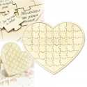 Livre d'or coeur puzzle en bois