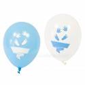 8 ballons baby shower bleu