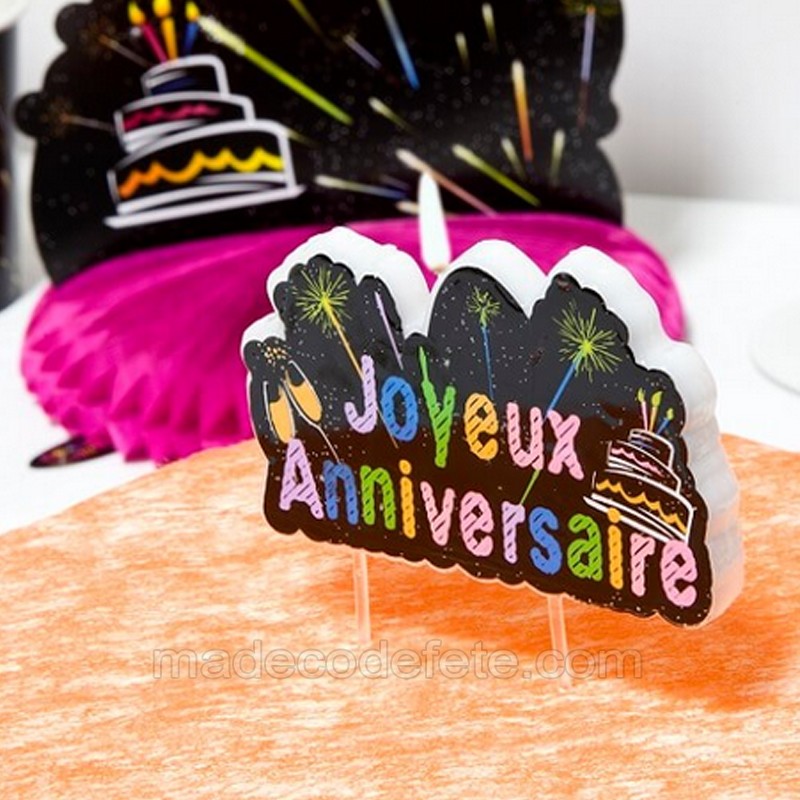 Bougie Plaque Chic Joyeux Anniversaire Bougie Plaque Chic Joyeux Anniversaire