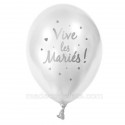 6 ballons nacrés VLM argent