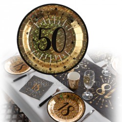 assiettes 50 ans or x10