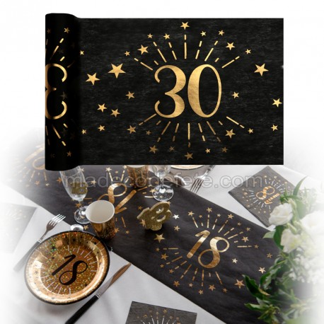 Chemin de table Anniversaire 30 ans - Deco Anniversaire 30 ans pas