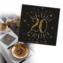 serviette anniversaire 20 ans x10