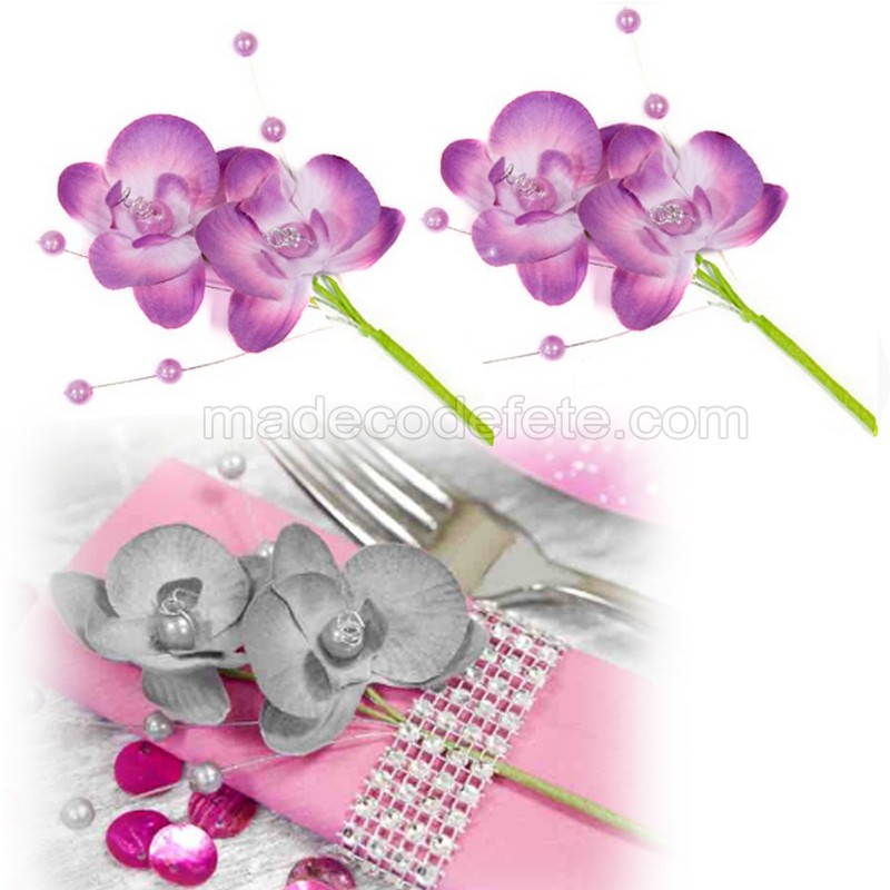 Fleurs D Orchidee Par 6 Prune Ou Violette Fleurs D Orchidee Par 6 Prune Ou Violette
