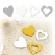 Confettis bois coeur argent et blanc par 12 decoration mariage