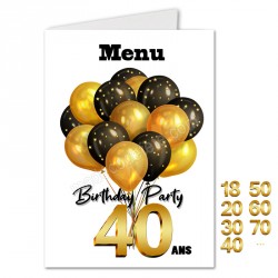 Menu birthday party