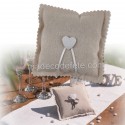 Coussin alliances coeur naturel