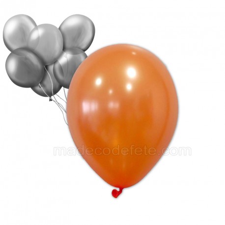24 ballons nacrés orange