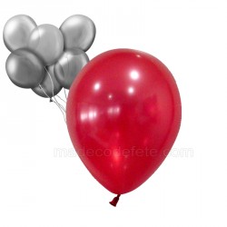 24 ballons nacrés rouge