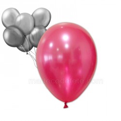 24 ballons nacrés fuchsia