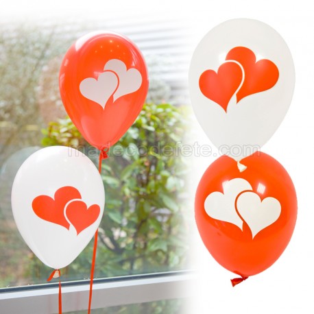 Ballons double coeurs x 8