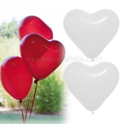 Ballons coeurs blancs x 8