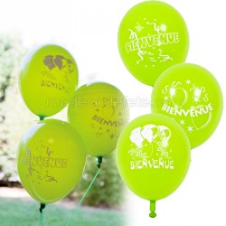 Ballons vert bienvenue x 8