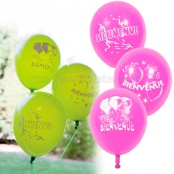 Ballons fuchsia bienvenue x 8