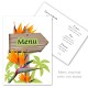 Menu fleurs strelitzia personnalisé