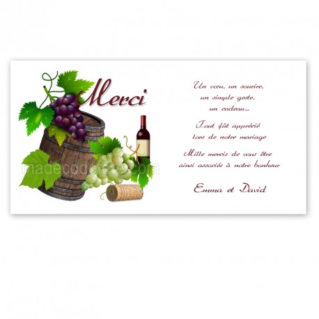 Remerciement vigne