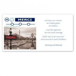 remerciement thème Paris métro