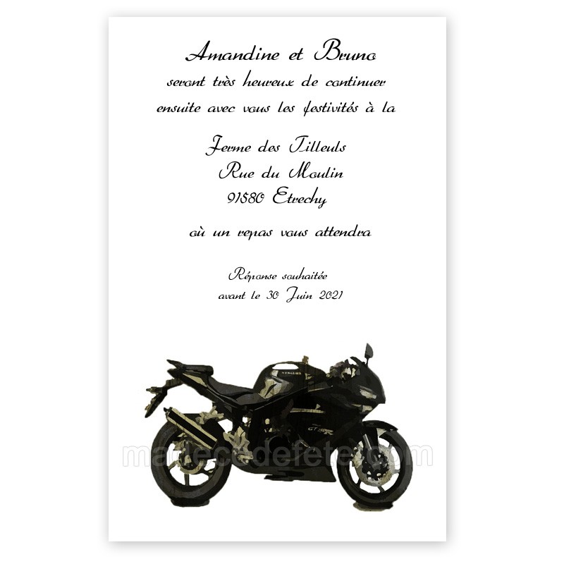 Carton D Nvitation Repas Sur La Moto
