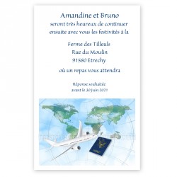 Invitation repas thème voyage