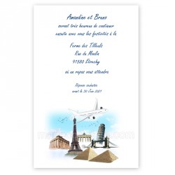 Invitation repas voyage et pays