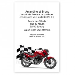 Encart repas moto rouge