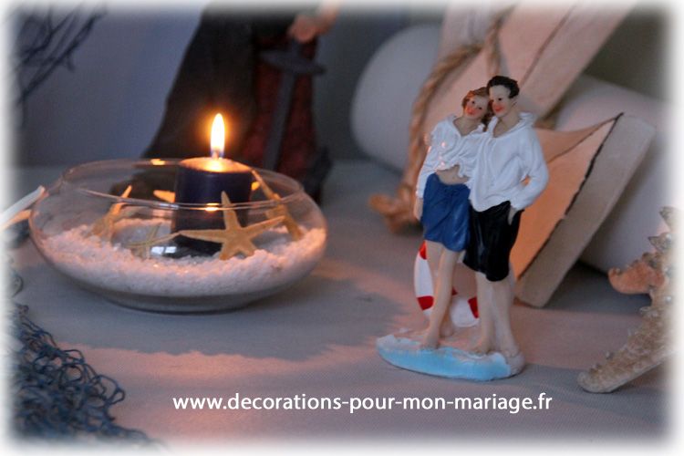 couple de mariés figurine mariage sur la plage