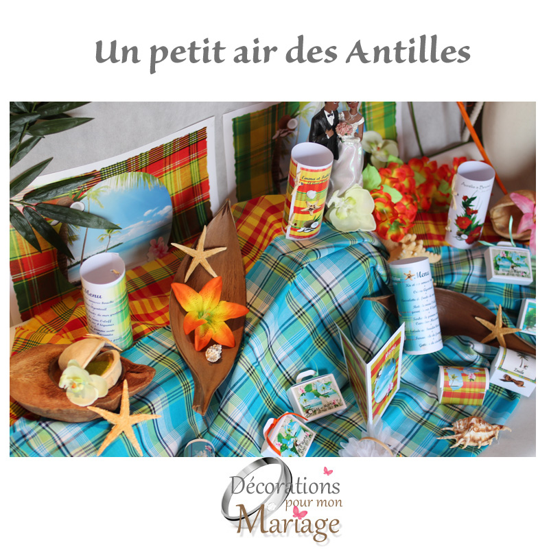 Décor antillais madras pour un mariage anniversaire totes fêtes antillaises