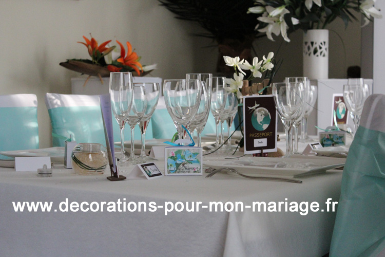 decoration mariage ton pastel thème voyage