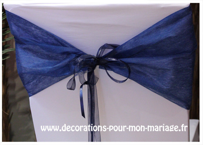 noeuds de chaise mariage bleu marine pas chers