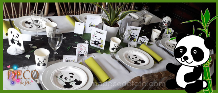 Décos baptême thème panda